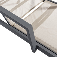 Chaise longue de plage portable de luxe moderne avec cadre en aluminium, pour hôtel, bord de piscine, cour, avec accoudoirs pliables