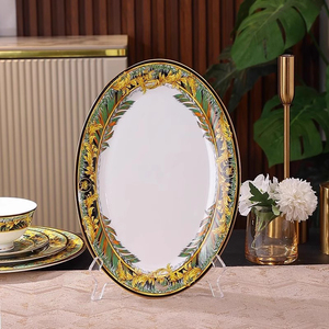 Service de table de luxe 58 pièces en céramique, vaisselle personnalisée pour mariage royal, assiettes en porcelaine fine - Product Image 6
