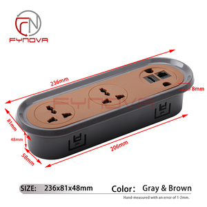 Regleta de Enchufes Multifuncional Empotrada con Orificio para Cable, Conector Eléctrico Universal con Puerto USB y RJ45 para Escritorio de Oficina - Product Image 2