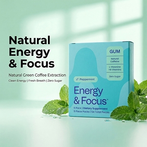 Goma de Mascar Energética Funcional Personalizada al por Mayor, Goma de Mascar para Energía y Concentración con Vitamina B6 <span class=keywords><strong>B12</strong></span>, Goma de Mascar Refrescante de Menta sin Azúcar, ODM - Product Image 3