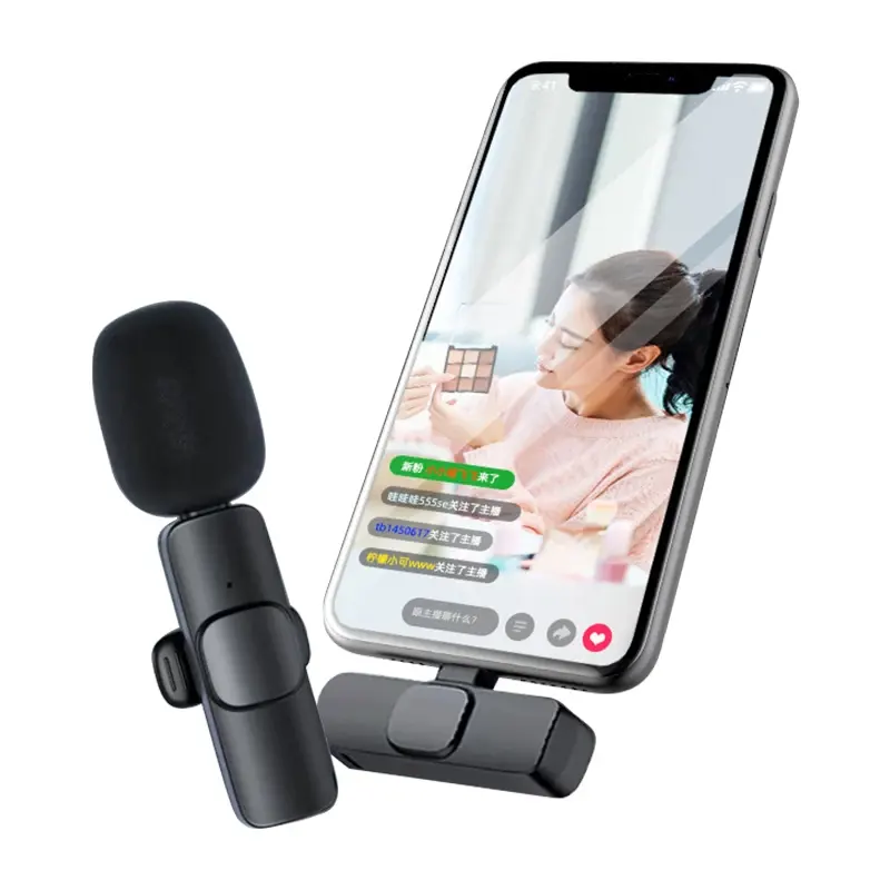 2024 Portable intelligent sans fil Mini Microphone Type C condensateur Clip-on revers ordinateur portable stéréo qualité sonore suppression du bruit