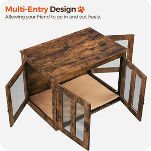 Meubles de caisse pour chien robustes avec double porte rustique marron maison pour chien plateau amovible polyvalent pour animaux de compagnie - Product Image 5