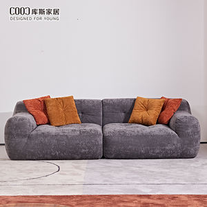 फोशान चीन कारखाने आधुनिक मखमली टफ्टेड सेक्युशनल लिविंग रूम 3 सीटर वैक्यूम पैक सील संपीड़ित रहित फोम सोफा - Product Image 4