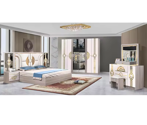 Ensemble de <span class=keywords><strong>Chambre</strong></span> à Coucher Complet 5 Pièces Grand Lit avec Rangement, Structure en Bois Massif, Meuble Moderne de Luxe - Product Image 6