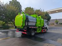 Camion benne à ordures Dongfeng Dolica 7,5 m³ 4x2 avec compression des déchets et chargement frontal, camion à ordures à levage latéral 7,5 m³
