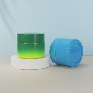 ขวดครีมโอปอลสีขาวทรงกลม บรรจุภัณฑ์เครื่องสำอางแบบพิเศษ ฝาสีหรูหรา ผลิตจากโรงงานโดยตรง ขนาด 100 กรัม สีเขียวด้าน สีฟ้า - Product Image 3