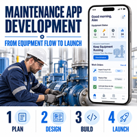 Développement d'une application de gestion d'entretien d'équipements personnalisée pour iOS et Android avec enregistrements d'actifs et maintenance préventive LionCreate
