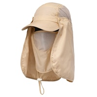 Casquette de protection solaire en nylon de haute qualité pour adultes Chapeau à oreillettes de protection UV unisexe avec couverture anti-soleil pour hommes et femmes