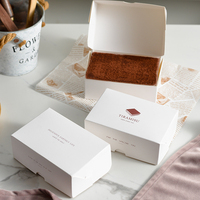 Boîte en papier personnalisée pour tiramisu blanc, boîte rectangulaire vide pour pâtisserie, boîtes pour brownies, contenants pour desserts