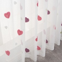 Rideau brodé personnalisé, rideau transparent à motif de cœur pour l'intimité