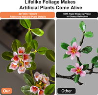 Arbre artificiel en fleurs de trompette, pot en plastique, fleurs en soie, feuilles vertes, décoration de centre de table pour la maison et le jardin, arche de mariage et de Noël