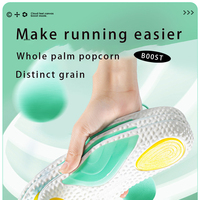 Semelles intérieures de sport en PU à dureté parfaite, gel popcorn, coussin d'air souple et élastique, antichoc, respirantes, soutien de la voûte plantaire, légères et douces