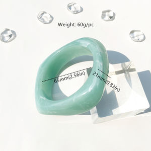 UJBOX, pulsera Gros colorida crema marrón, joyería acrílica para mujer, brazaletes de resina lúcida, accesorios para mujer, joyería llamativa - Product Image 2