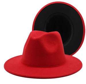 Sombreros Fedora de Fieltro Personalizados Elegantes de Dos Tonos, Lisos, de Lana de 40 Colores, con Ala Ancha de 7.5cm, Unisex, para Pesca, Fiestas, Venta al Por Mayor 2023 - Product Image 3