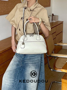 Sac à main Boston en cuir véritable pour filles, forme oreiller en cuir de vachette vintage, bandoulière, résistant à l'eau, 4 modes de port, pour les trajets quotidiens - Product Image 6