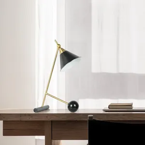 Modern Golden Metal Irregular Desk Light Home Hotel Decoration Marble Base Concise Led Table Lamp