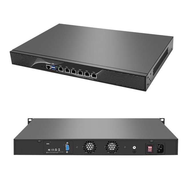 OEM 1U Rack Mount Chassis Intel Core I5 6200U 6 Lan 2.5GbE RJ45 VGA Network Security ROS PfSense Firewall Router