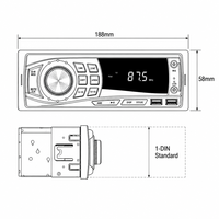 Pemutar MP3 Mobil 1 DIN Universal 7 Warna Lampu 7388 Stereo Bluetooth Daya Tinggi Dual USB Radio Grosir Langsung dari Pabrik