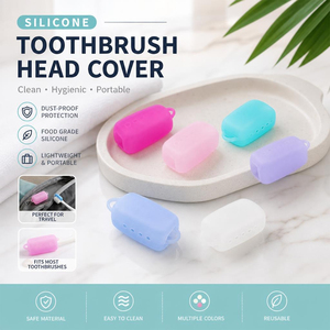 Protège-brosse à dents en silicone de qualité alimentaire, anti-poussière, avec trous de ventilation, réutilisable, sans BPA, pour voyage - Product Image 1