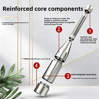 Haltère professionnel en acier inoxydable, réglable, style iranien, pour fitness masculin à domicile, avec marteau de musculation intégré