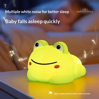 Lampe de chevet créative pour enfants en forme de grenouille avec charge USB en silicone, contrôle par applaudissement, éclairage à 3 ambiances et minuterie de sommeil