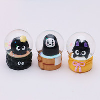 Boîte Mystère Lumineuse en Verre Hayao Miyazaki : Ornement Mignon de l'Homme Sans Visage et de l'Elfe, Cadeau Japonais pour Enfants de 7 à 12 Ans