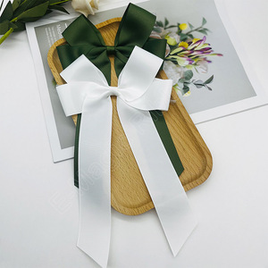 E-ma thuật kỳ nghỉ Grosgrain <span class=keywords><strong>Bow</strong></span> 15cm vàng trắng thường Xanh Pre có dây rõ ràng Twist Tie giáng sinh đóng gói <span class=keywords><strong>Bow</strong></span> cho giỏ mặc quần áo - Product Image 4