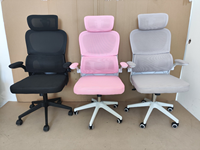 Chaise de bureau ergonomique moderne pivotante à dossier en maille solide, accoudoirs réglables en 3D, soutien lombaire, massage, réglable