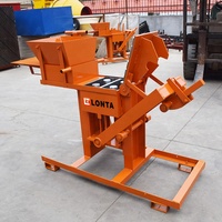 LONTA QMR2-40 Machine manuelle à bas prix pour la fabrication de pavés creux, de briques et de blocs en terre compressée rouge, argile et terre cuite