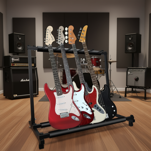 Supporto per chitarre GRack 5N1, pieghevole in metallo a 5 scomparti, per chitarre elettriche e acustiche, modello Flying V, espositore da pavimento. - Product Image 2