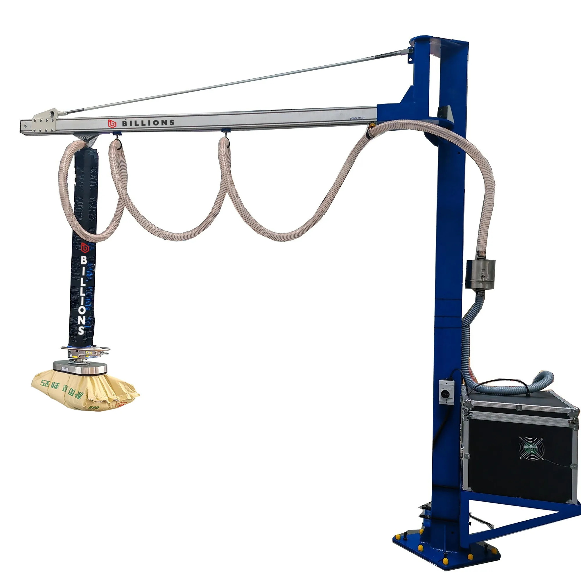 Moveable vacuum tube lifter lifting and loading for packaged bag Woven bag cement bag