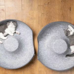 Natürliches Filz-Haustierbett für Katzen und kleine Hunde, umweltfreundlich, lustig, weich, bequem, Katzentunnel, Höhlenbetten, Katzennest, Haustierbedarf für den Innenbereich - Product Image 2