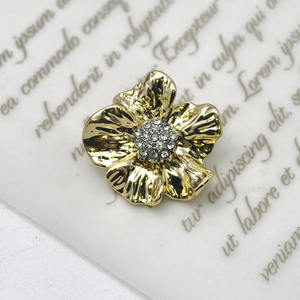 Botones Decorativos <span class=keywords><strong>de</strong></span> Aleación con Forma <span class=keywords><strong>de</strong></span> Camelia y Pedrería para Abrigos - Product Image 5