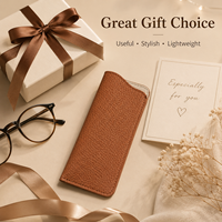 HASSION Vente en gros de sacs à lunettes en cuir véritable, étui portable pour lunettes de soleil, étui personnalisé pour lunettes