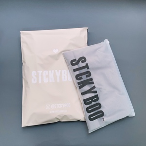 Enveloppes d'expédition en polyéthylène pour vêtements et cosmétiques, personnalisées avec logo blanc, imperméables et autocollantes, vente en gros - Product Image 2