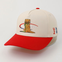Gorras de Béisbol con Visera Curva de Dos Tonos, Bordado de Animales de Dibujos Animados, Logotipo Personalizado, Algodón Twill, Venta al Por Mayor del Fabricante