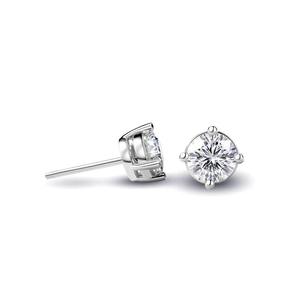 Luxury 925 Sterling <b>Silver</b> <b>Stud</b> <b>Earrings</b> for Women Trendy Brilliant Cut Moissanite 0.4 CT Gold Plating Claw Setting - Product Image 2