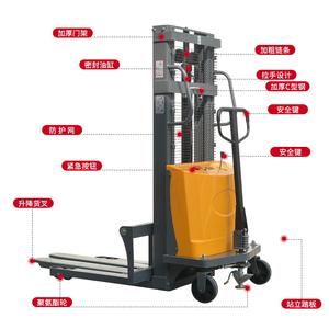 Apilador Semieléctrico de 1 Tonelada para Manejo en Almacén, Elevación Hidráulica, Carga y Descarga - Product Image 2