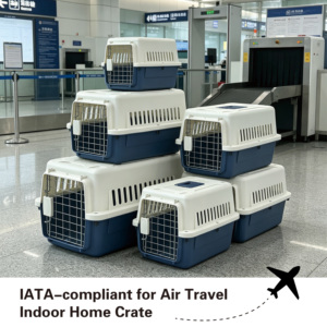 Eco-Friendly Plastic <b>Cat</b> Dog Flight Carrier Case Classic Style Large Capacity Sustainable Transport Box Pet Carriers - Product Image 4