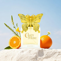 Parfum en spray fruité et boisé personnalisable, envoûtant, élégant et captivant, 100 ml, flacons en verre avec un décor de papillon