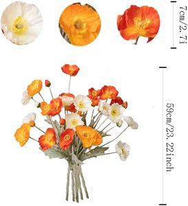 Flor de Amapola Artificial de Tacto Real al por Mayor de Fábrica para Decoración de Hogar, Bodas y Fiestas, Arreglos Florales - Product Image 6