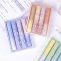 Ensemble de surligneurs esthétiques pastel à pointe oblique, 12 couleurs, tons doux, pour étudiants, notes d'étude, journalisation, rentrée scolaire