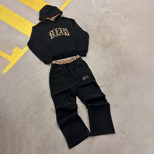 Conjunto <span class=keywords><strong>de</strong></span> Sudadera con Capucha y <span class=keywords><strong>Pantalones</strong></span> <span class=keywords><strong>de</strong></span> Doble Cintura, Personalizado, <span class=keywords><strong>de</strong></span> Felpa Gruesa, con Estampado Digital, para <span class=keywords><strong>Hombre</strong></span>, Ropa Urbana Térmica, 100% Algodón, Estampado <span class=keywords><strong>de</strong></span> Leopardo - Product Image 1