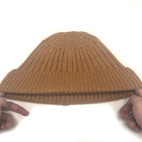 Bonnet côtelé en tricot avec revers, vierge, chaud pour l'hiver, unisexe, pour hommes et femmes, personnalisable avec logo brodé, marque privée, vente en gros