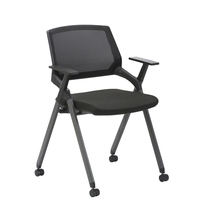 Chaise d'école rembourrée en tissu chaise de formation tablette d'écriture chaise de tablette de conférence empilable en gros fer pliable moderne