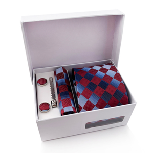High Quality Necktie With <b>Gifts</b> <b>Box</b> Pocket Square Cufflinks Tie Clip Set for Wedding - Product Image 2