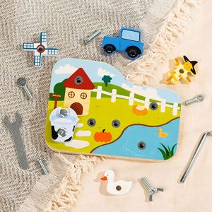 Banc d'outils en bois, jouets de construction, jouets STEM, pour enfants d'âge préscolaire de 3, 4, 5 ans, cadeau d'anniversaire pour garçon, boîte à outils pour enfants avec perceuse - Product Image 3