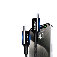 Câble de charge USB-C vers USB-C UGREEN PD 60W, en nylon tressé, charge rapide, compatible avec iPhone 15-17 Pro Max et Samsung