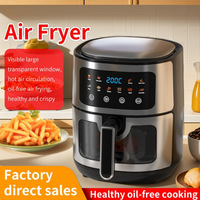 Friteuse à air intelligente multifonctionnelle en acier inoxydable de qualité supérieure, écran tactile, 10 litres, avec écran couleur