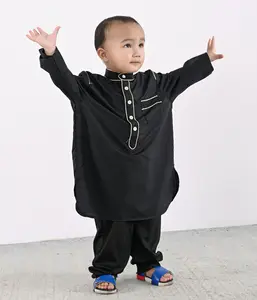 Neuheiten Ethnische Kinder Kleidung Stand Kragen Bluse Hosen Arab Set Elegant Loose Conser vatis mus Lehenga Choli Set Dubai Boys